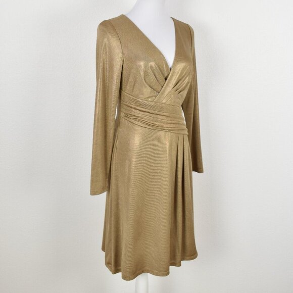 Lauren Ralph Lauren Black Label Foil Printed Jersey-glend Dress - 6 - Picture 9 of 11